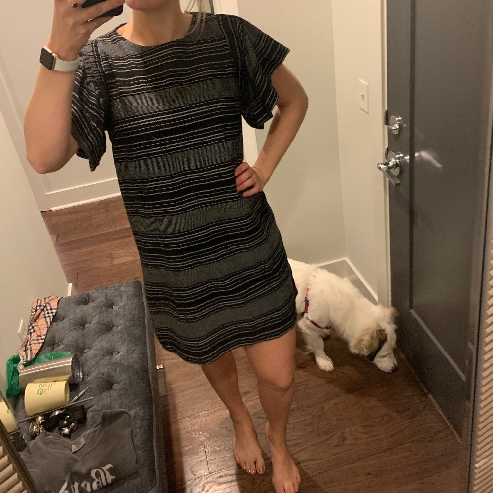 Drapey Angel-Sleeve Dress